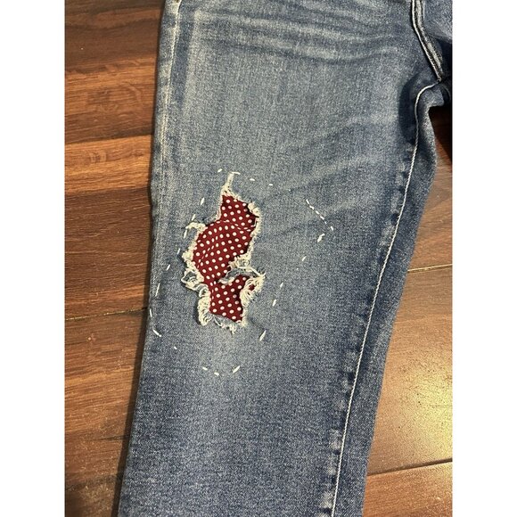 Jag High Rise Women’s Cropped Custom Rolling Stone Jeans Raw Hem,distressed Sz8 - Picture 2 of 11